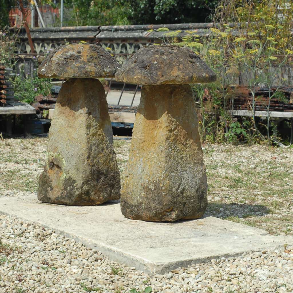 A good pair of ironstone staddle stones-138523