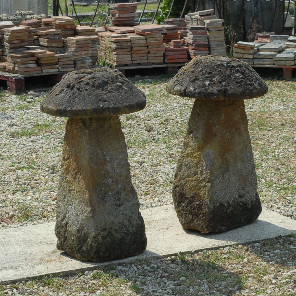 A good pair of ironstone staddle stones-138522