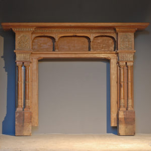 An Edwardian carved pine chimneypiece-0