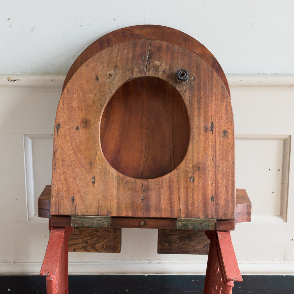 Victorian mahogany toilet seat and brackets,-138307