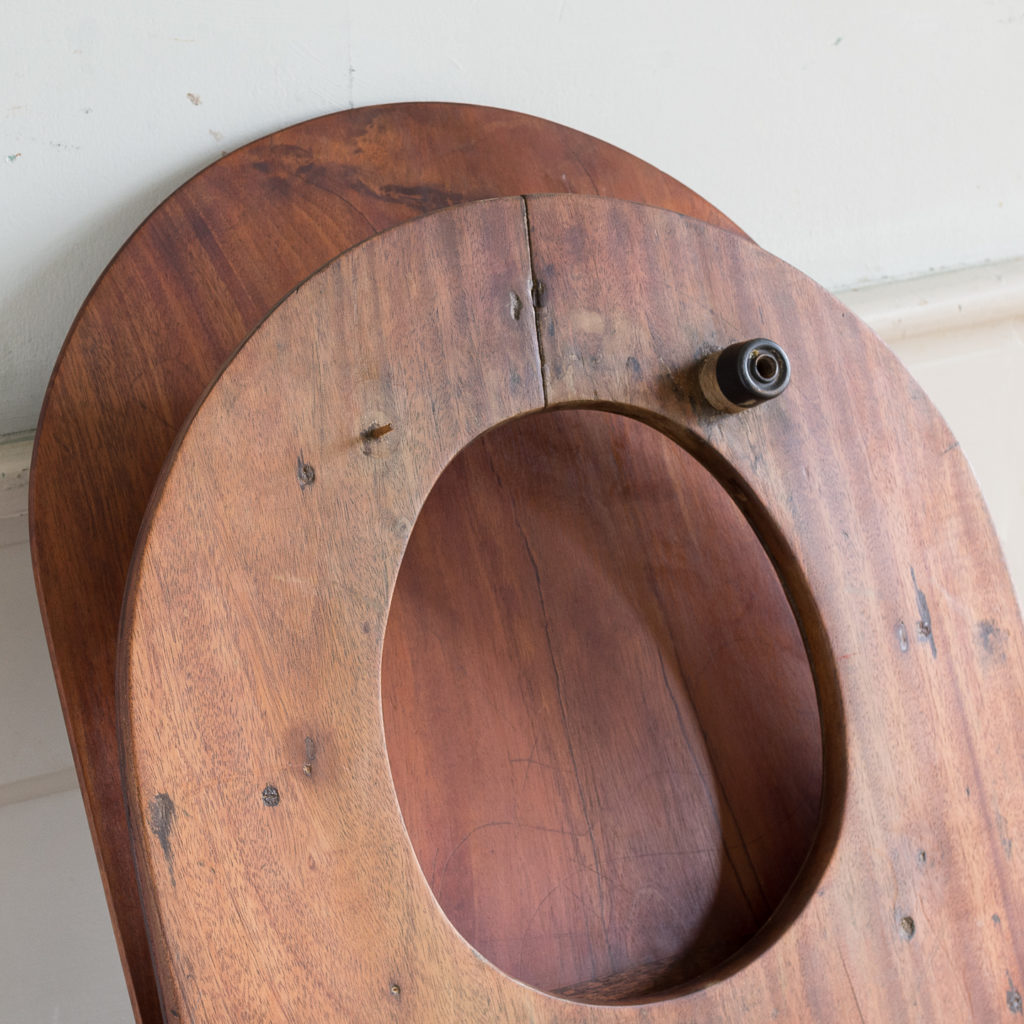 Victorian mahogany toilet seat and brackets,-138308