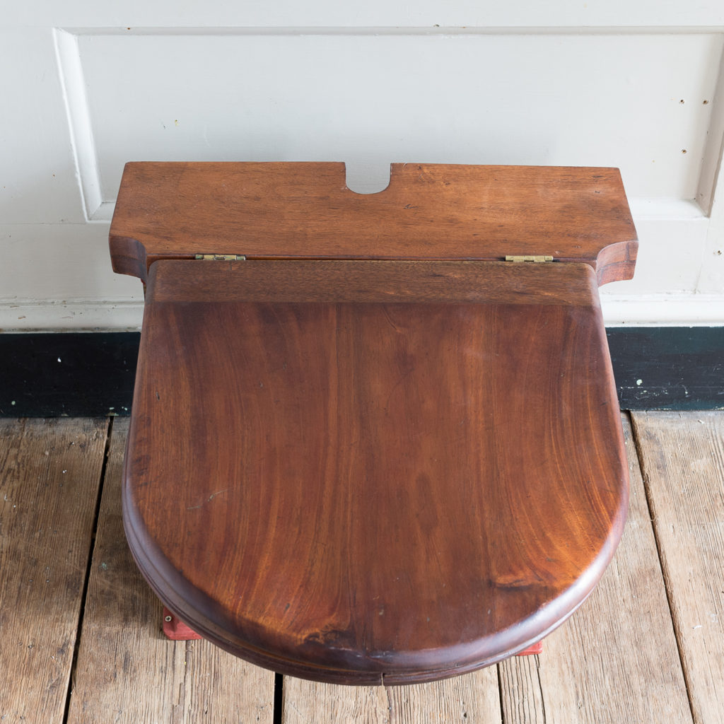 Victorian mahogany toilet seat and brackets,-138314