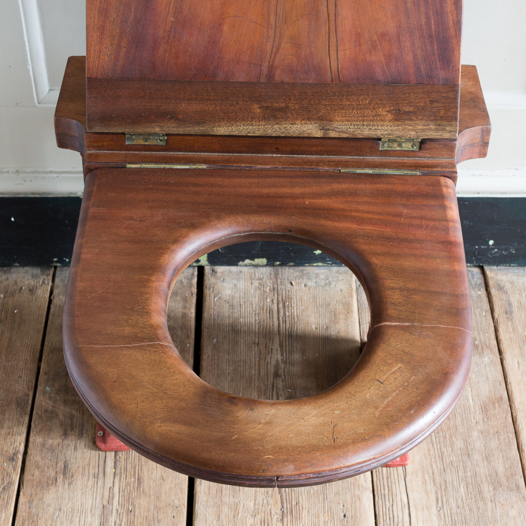 Victorian mahogany toilet seat and brackets,-138315