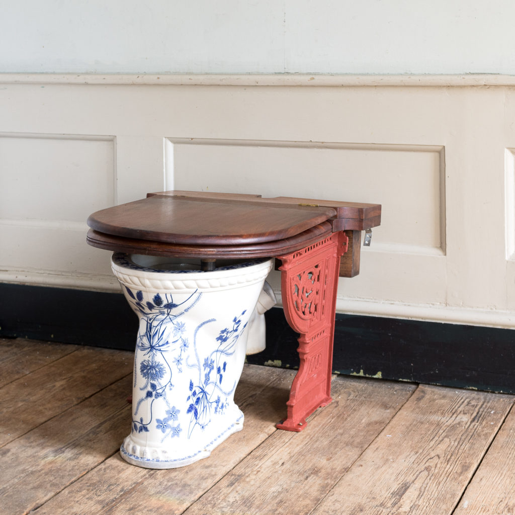 Victorian mahogany toilet seat and brackets,