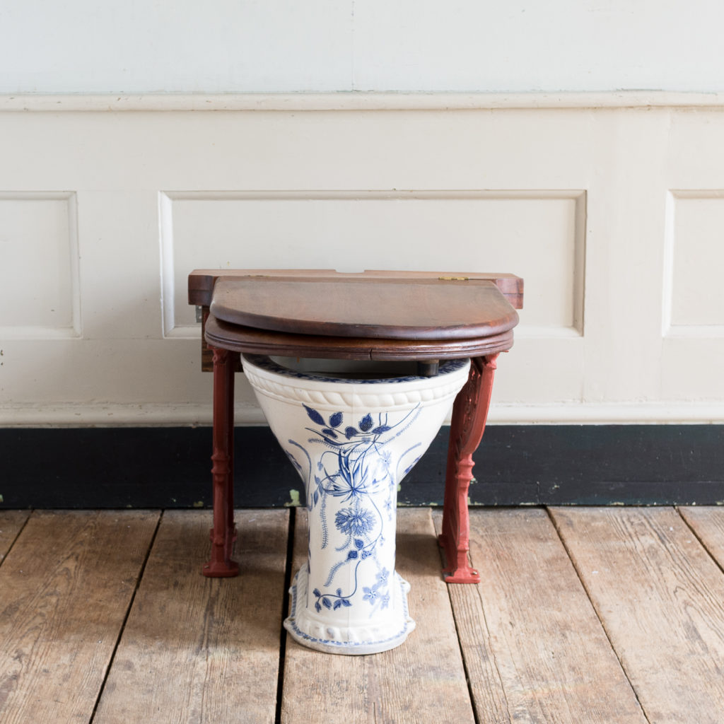 Victorian mahogany toilet seat and brackets,