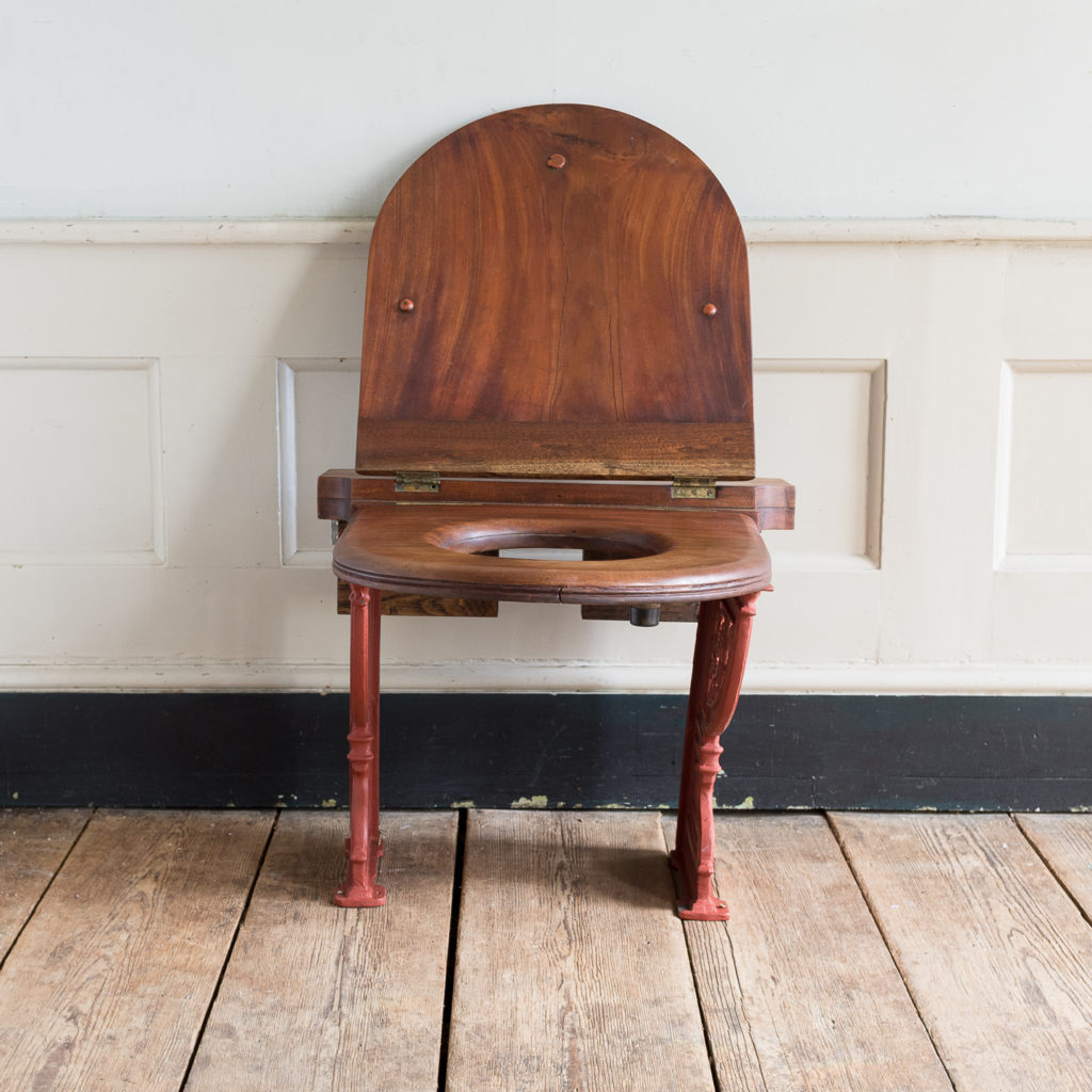 Victorian mahogany toilet seat and brackets,