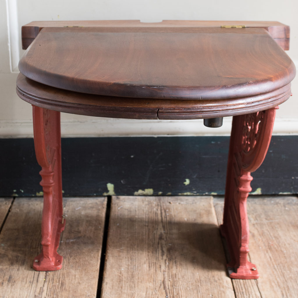 Victorian mahogany toilet seat and brackets,-138305