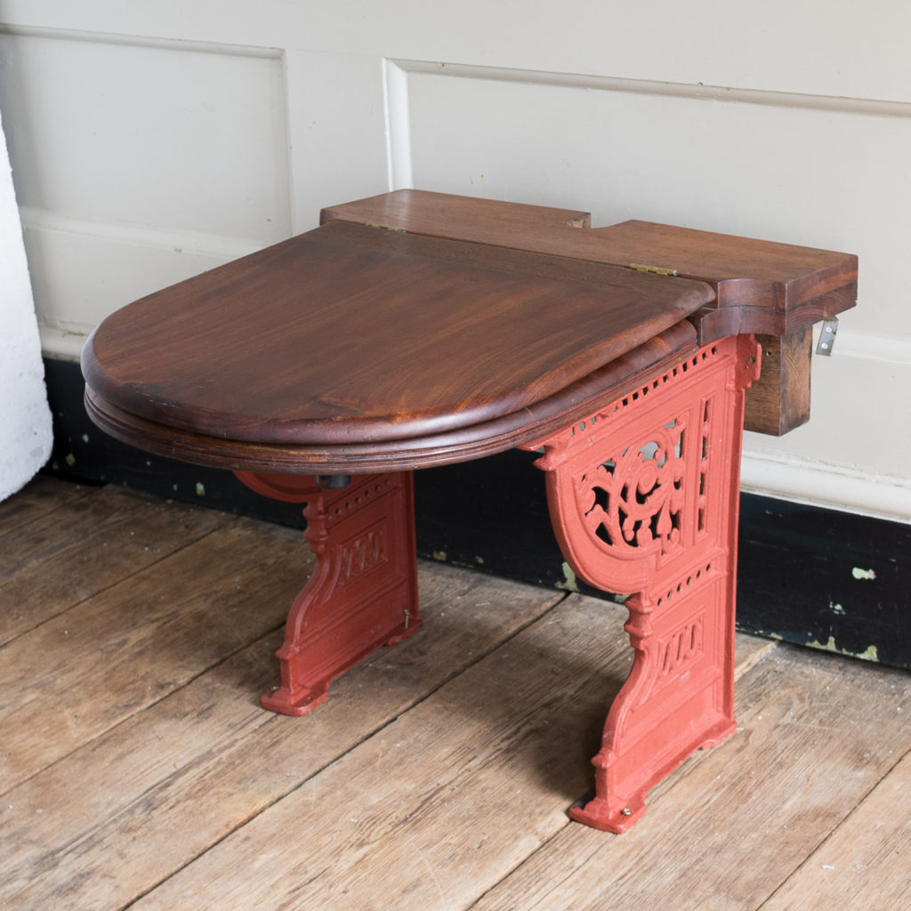 Victorian mahogany toilet seat and brackets,-138306