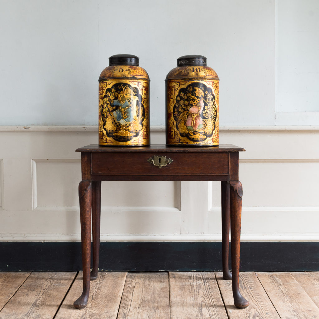 Pair of nineteenth century parcel-gilt tea canisters, -138346