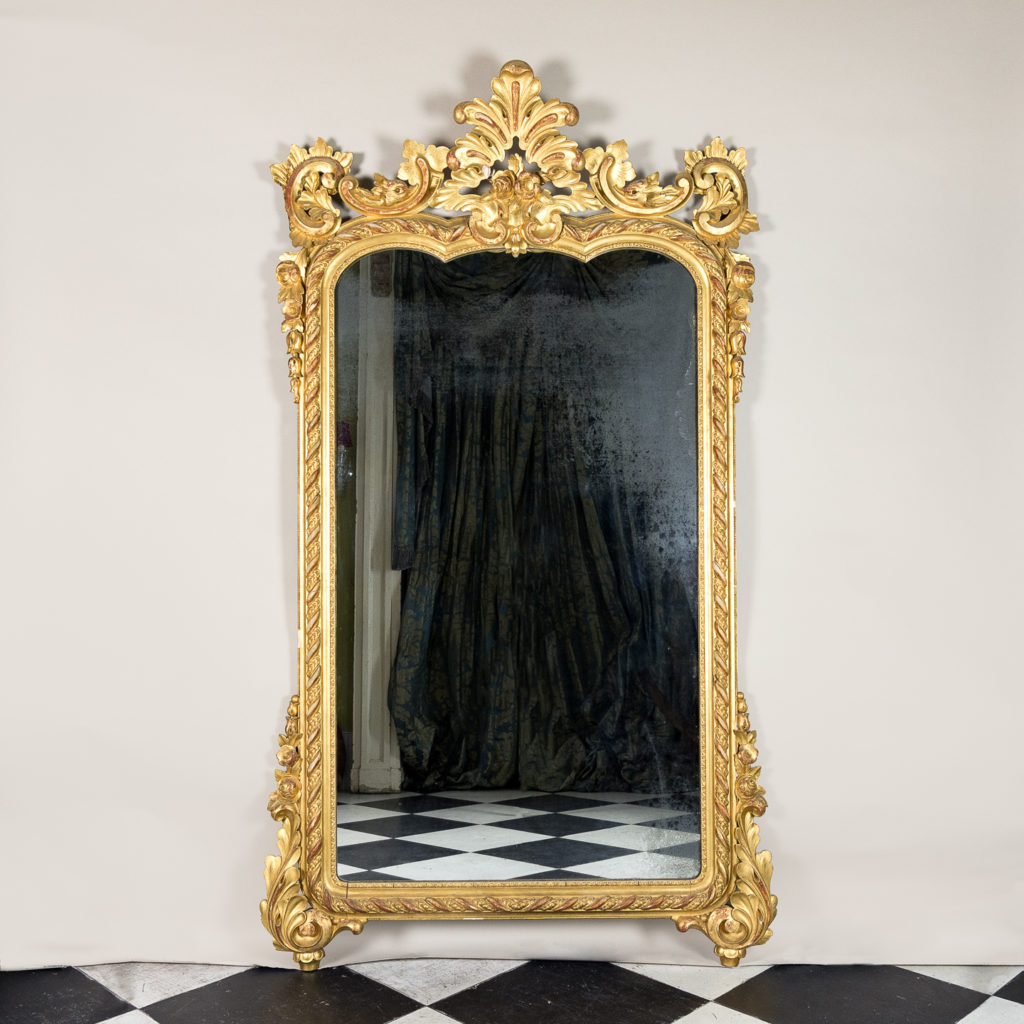Large nineteenth century French giltwood mirror,