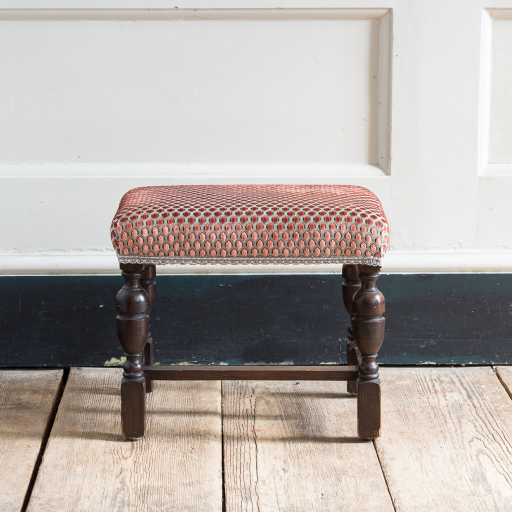 Jacobean revival oak foot stool,