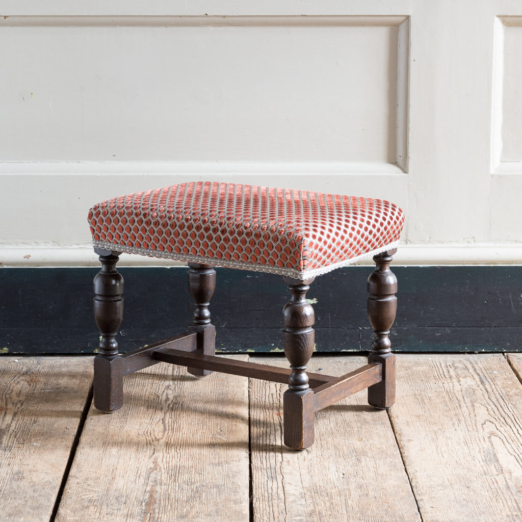 Jacobean revival oak foot stool,