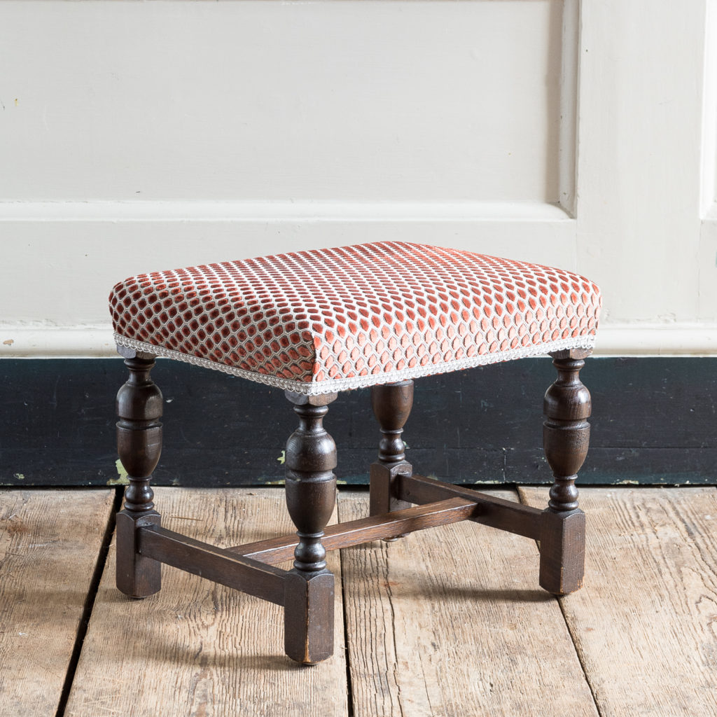 Jacobean revival oak foot stool,