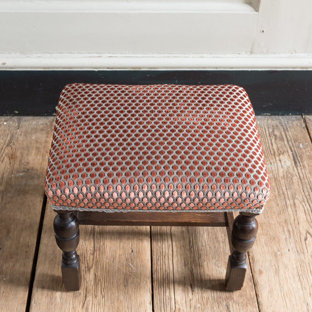 Jacobean revival oak foot stool,-138528