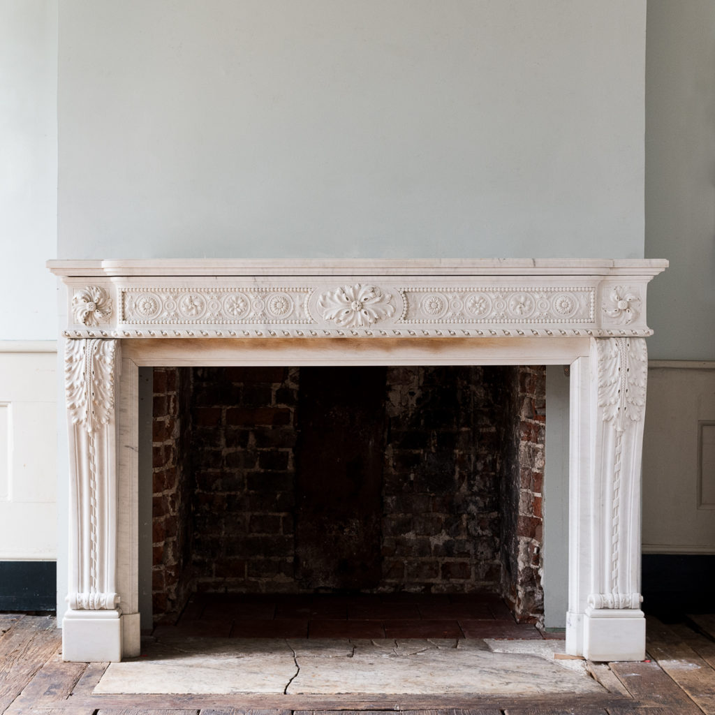 Louis XVI Carrara marble fireplace,