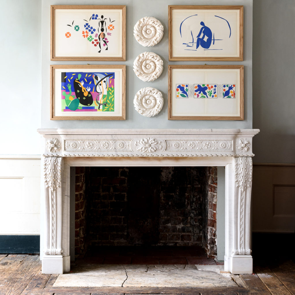 Fine Louis XVI Carrara marble fireplace,