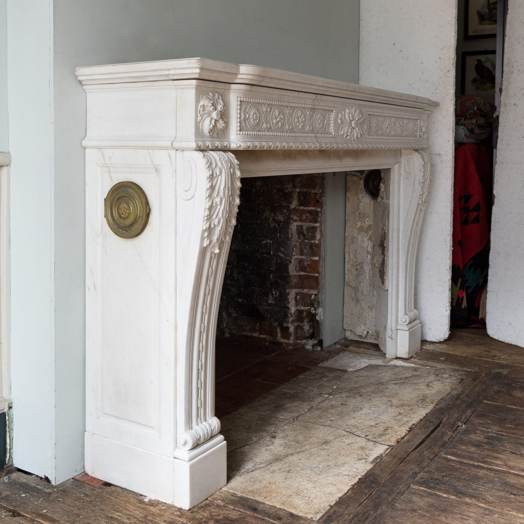 Fine Louis XVI Carrara marble fireplace, -138442