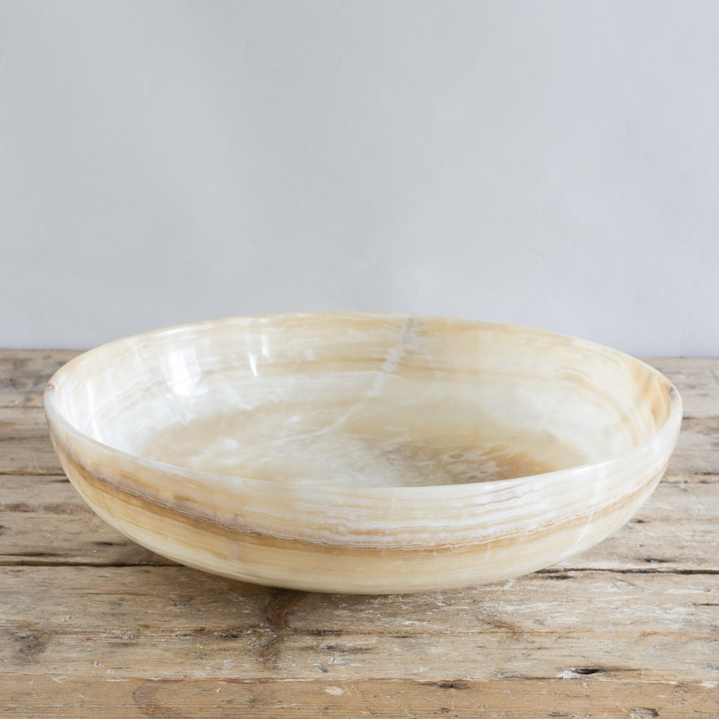 Mid-twentieth century turned onyx bowl,