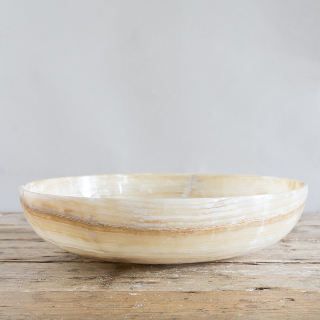 Mid-twentieth century turned onyx bowl,