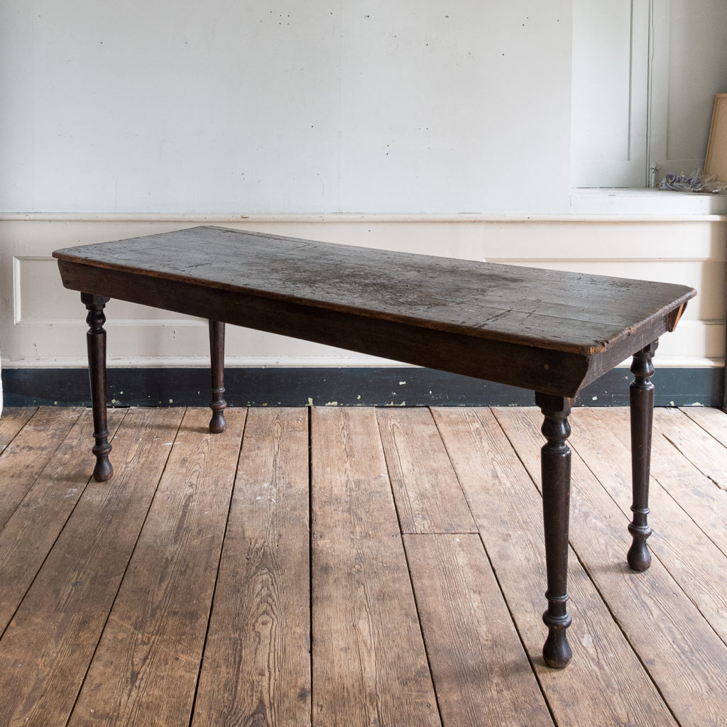 Victorian stained pine and oak kitchen table