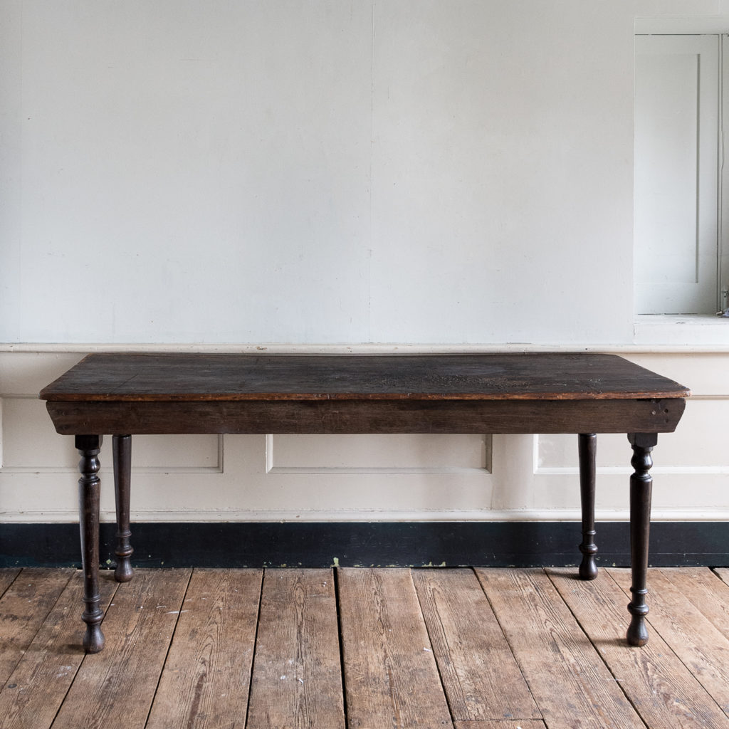 Victorian stained pine and oak kitchen table