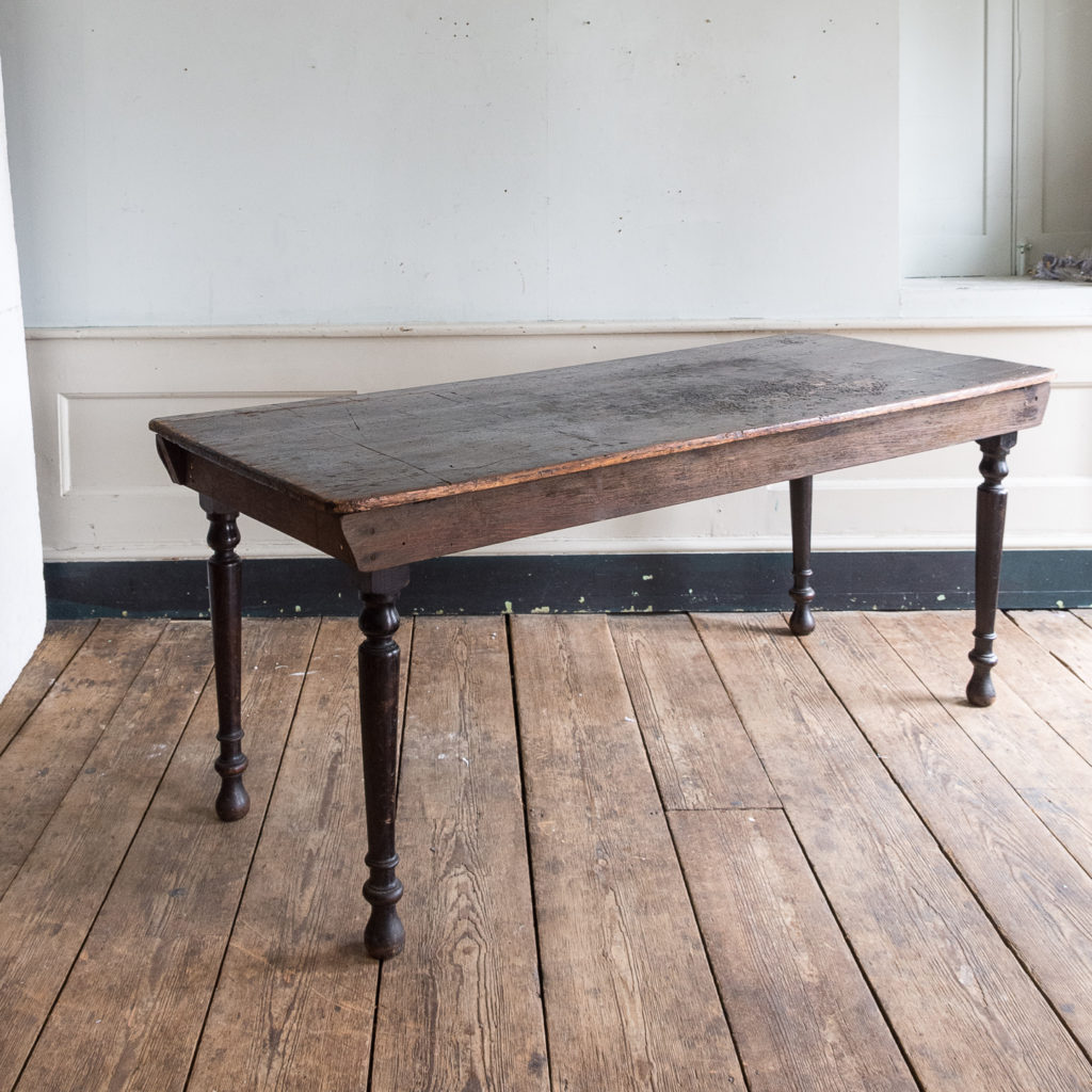 Victorian stained pine and oak kitchen table