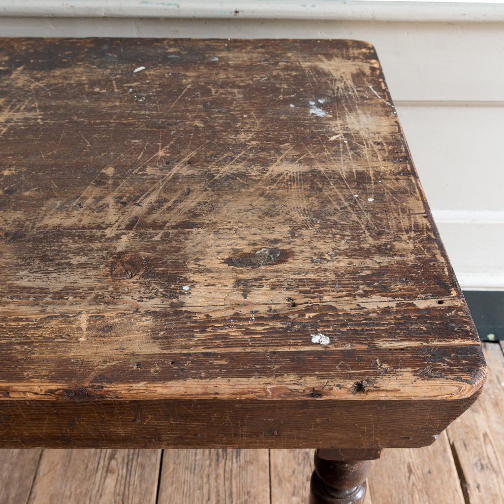 Victorian oak and pine table,-138766