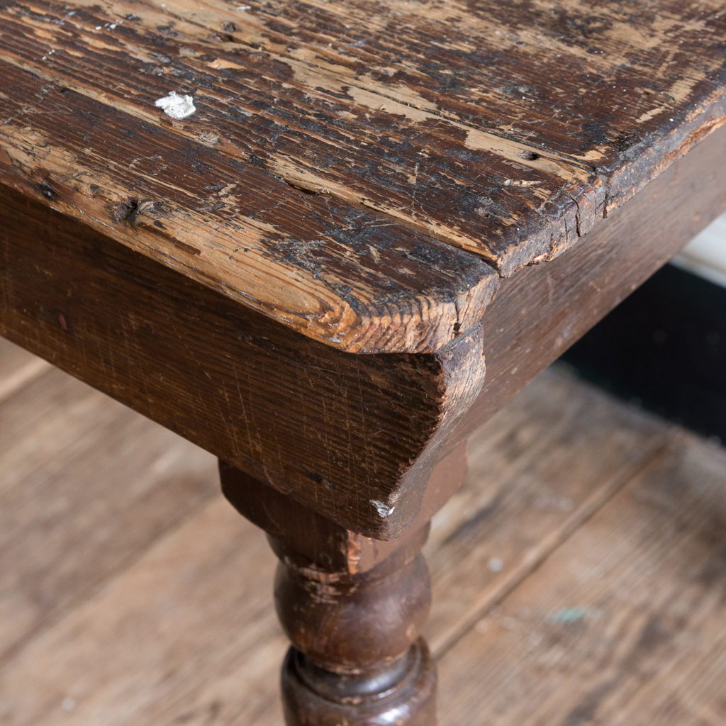 Victorian oak and pine table,-138768