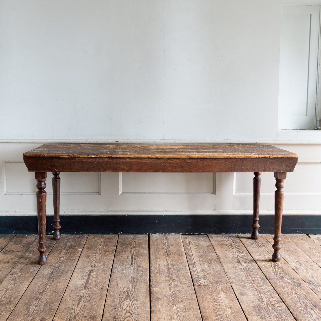 Victorian oak and pine table,-0