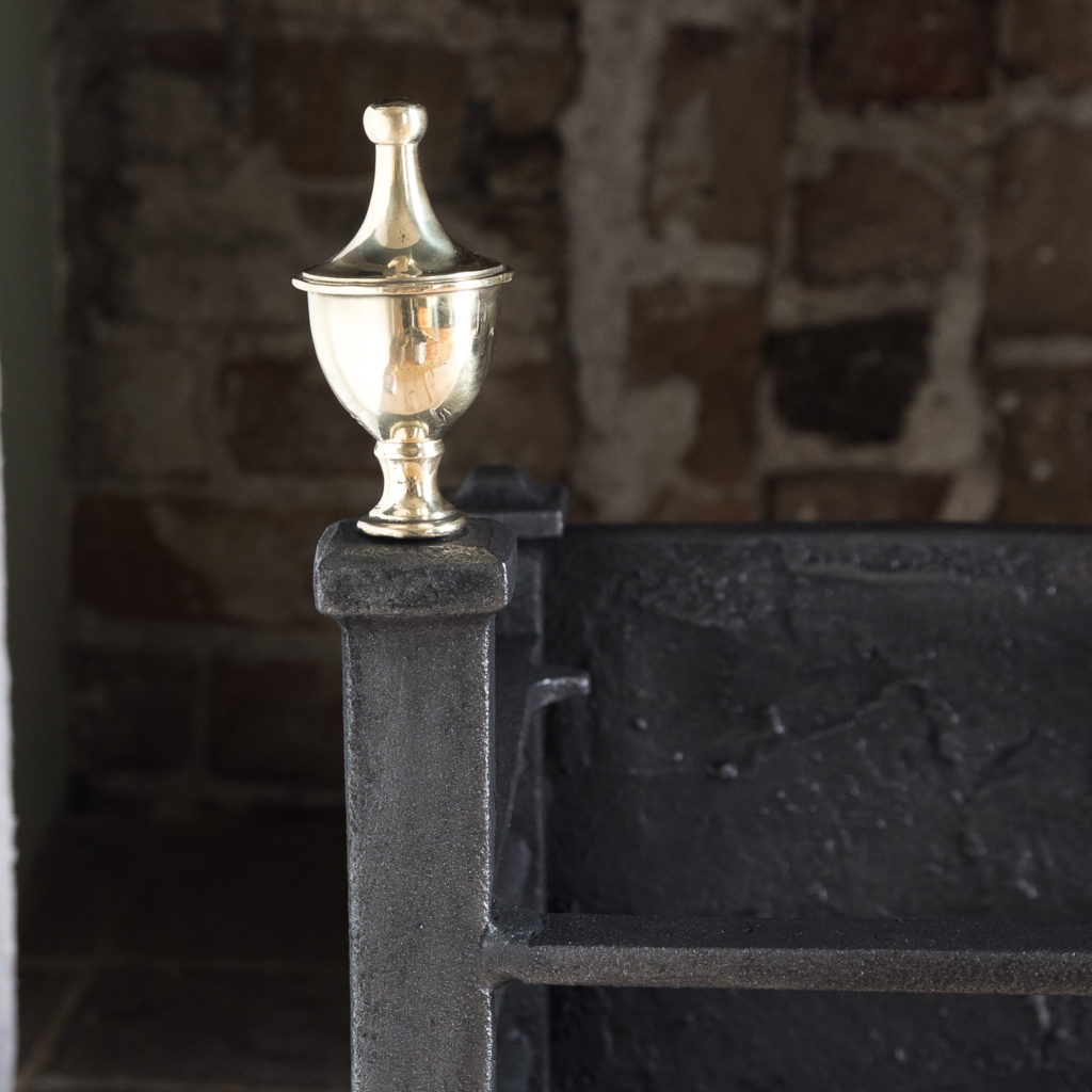 Late nineteenth century iron and brass fire basket,-138667