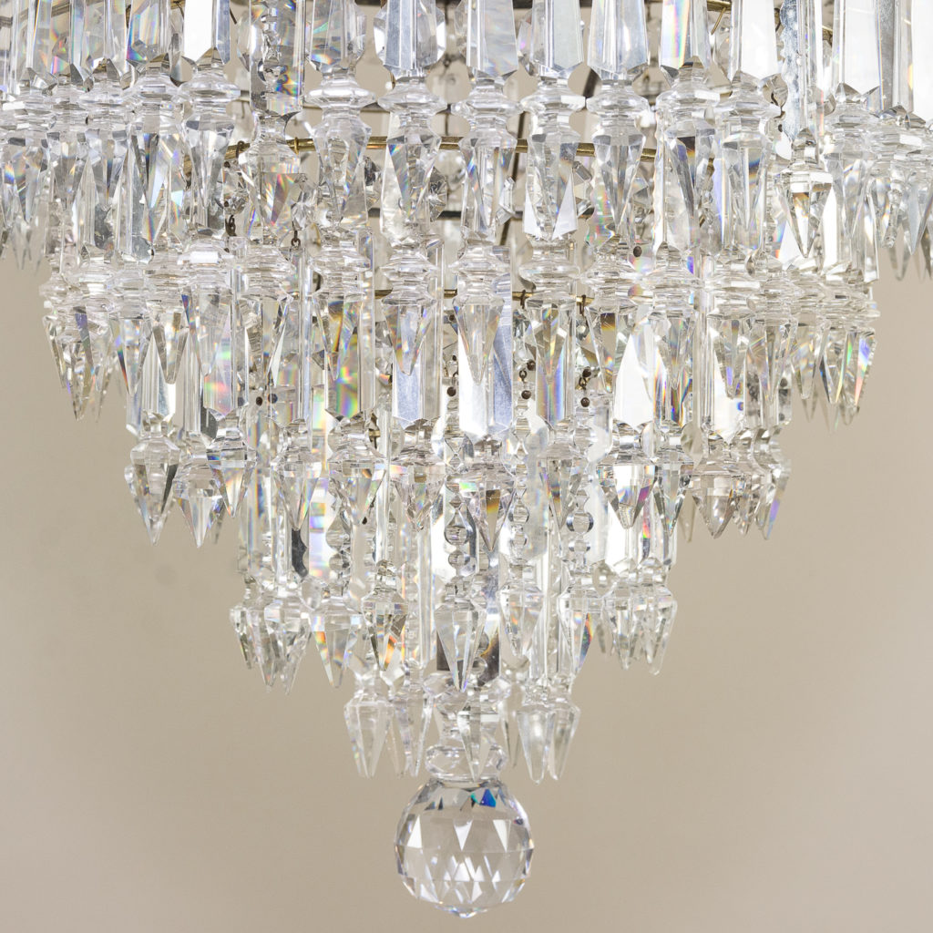 Regency style cut glass and brass waterfall chandelier, -138887