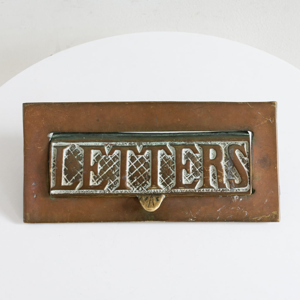 Victorian brass letterplate,