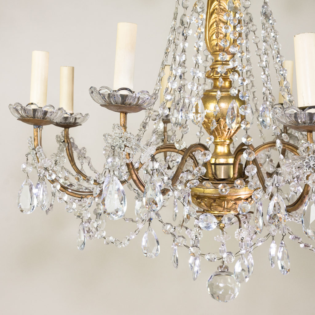 Late nineteenth century Genoese giltwood and glass chandelier, -139309