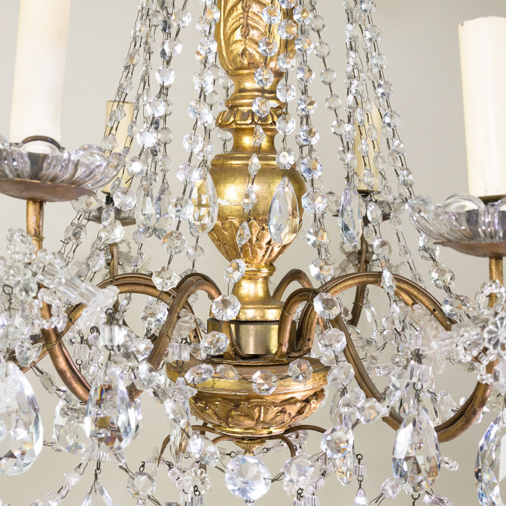 Late nineteenth century Genoese giltwood and glass chandelier, -139311