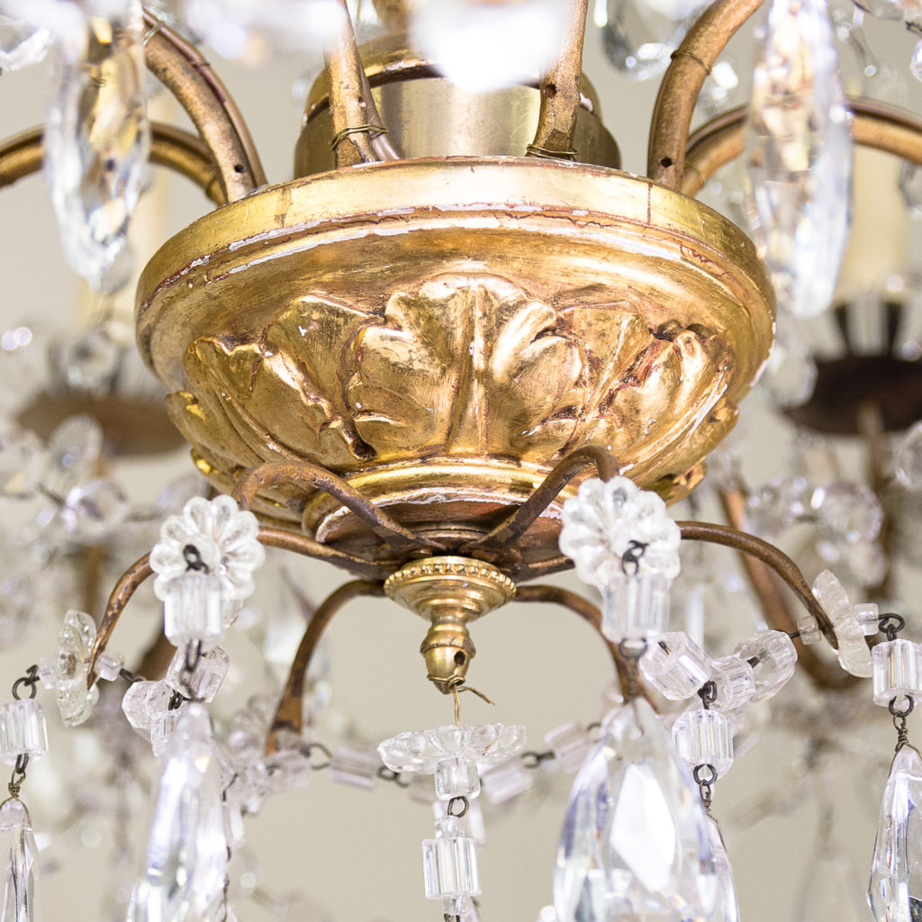 Late nineteenth century Genoese giltwood and glass chandelier, -139313