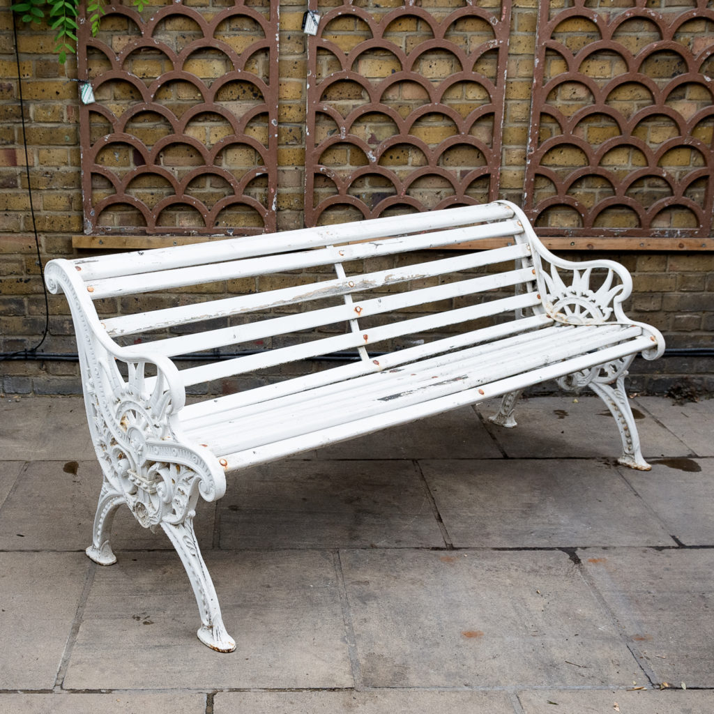 Victorian cast iron garden bench, -138976