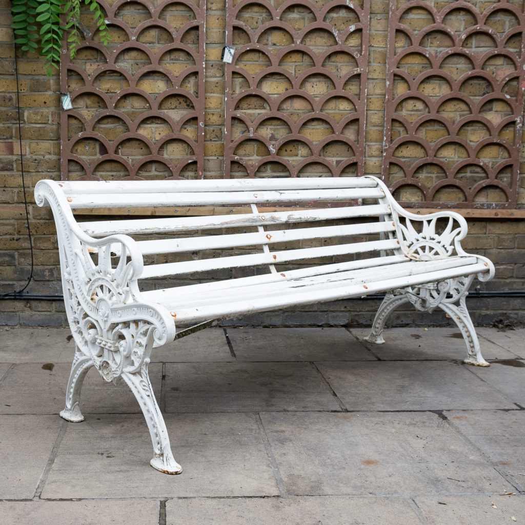 Victorian cast iron garden bench, -138977