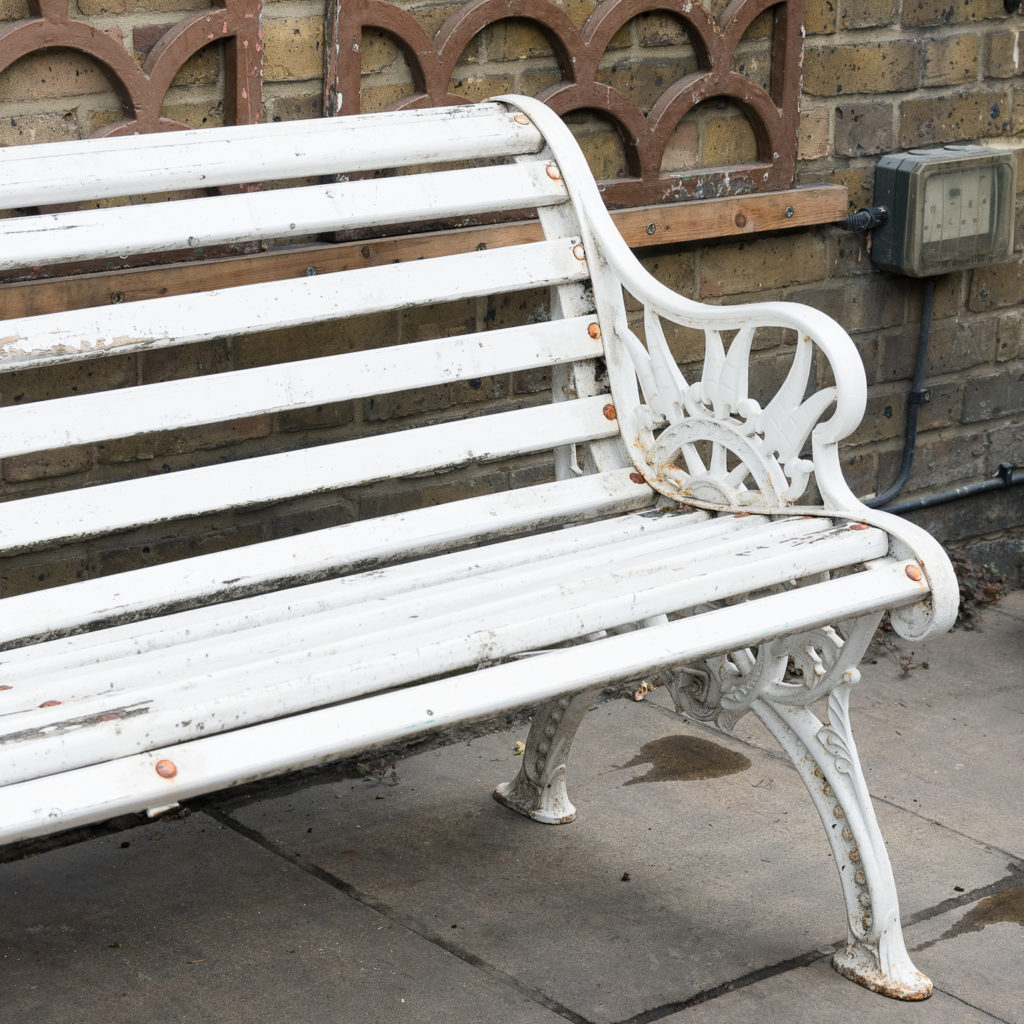 Victorian cast iron garden bench, -138971