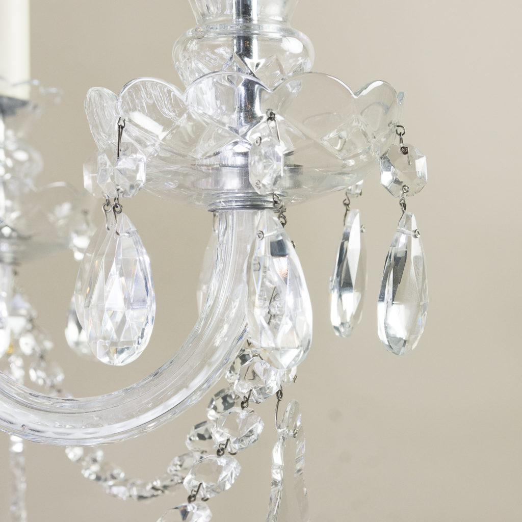 Nineteenth century style six light glass chandelier, -139286