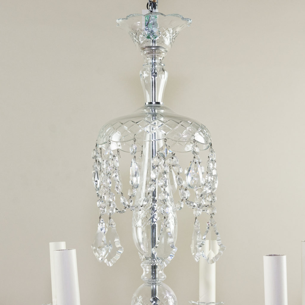 Nineteenth century style six light glass chandelier, -139287