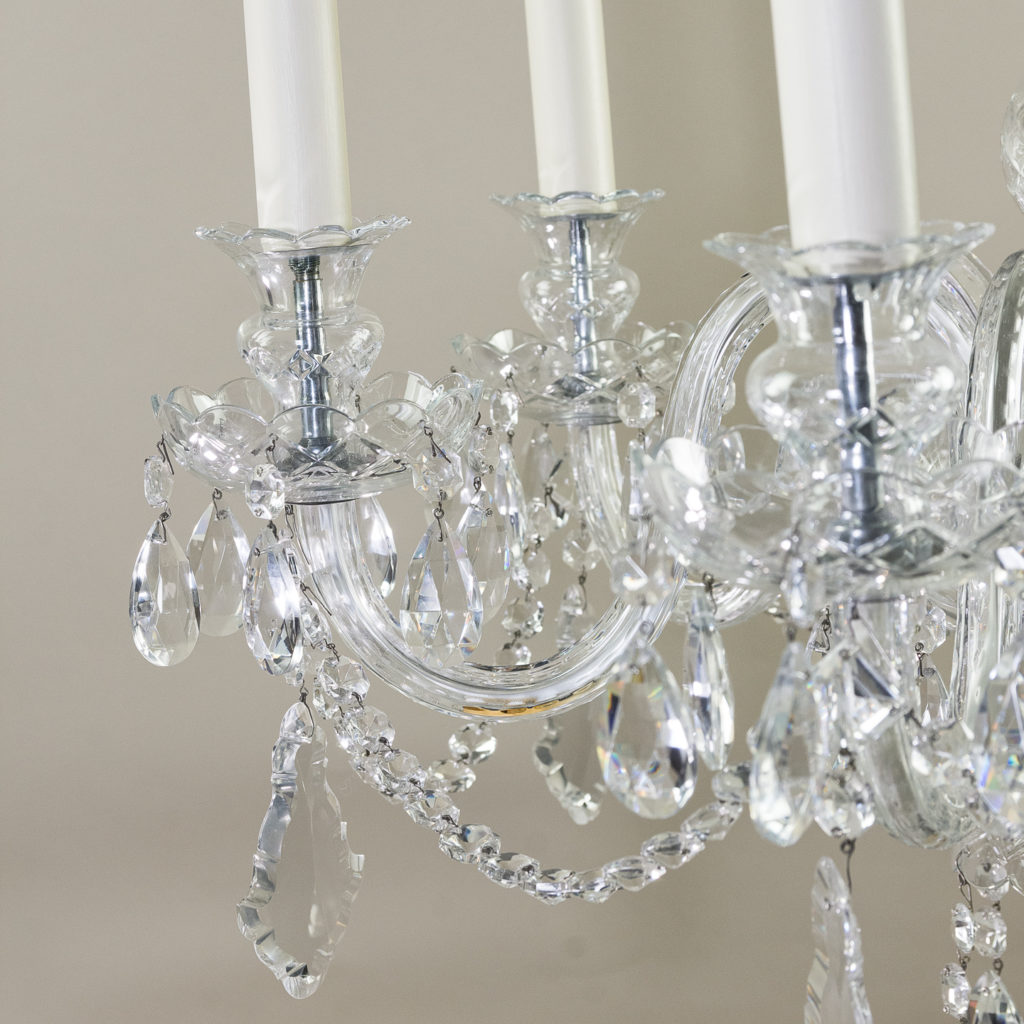 Nineteenth century style six light glass chandelier, -139282