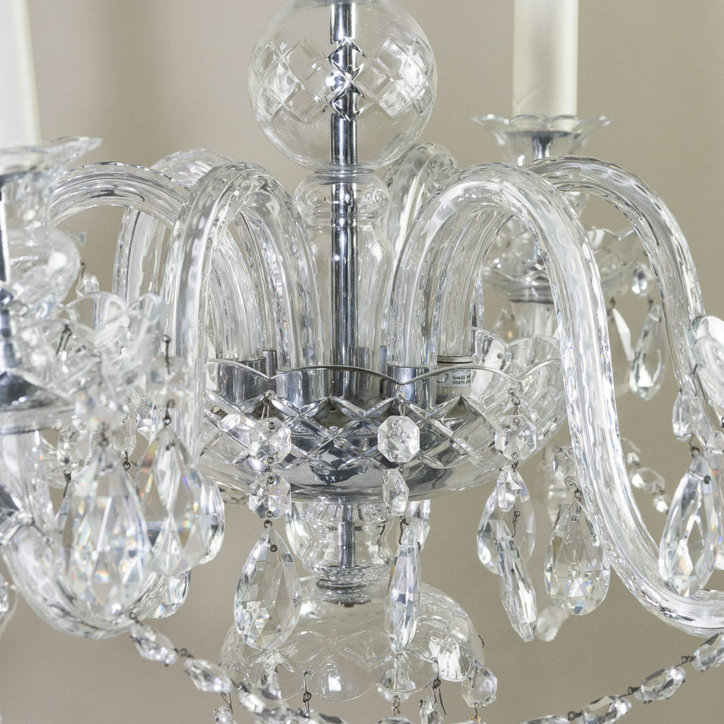 Nineteenth century style six light glass chandelier, -139283
