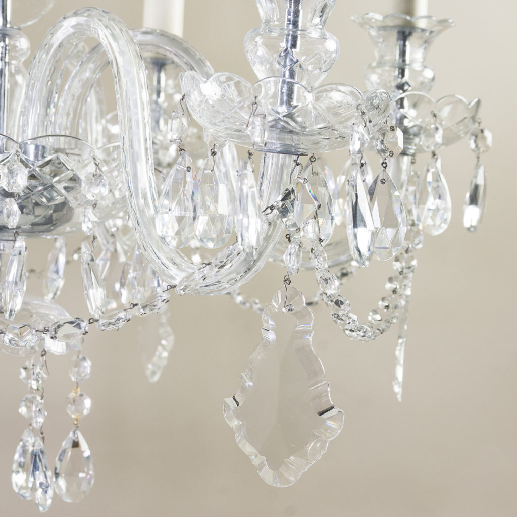 Nineteenth century style six light glass chandelier, -139284