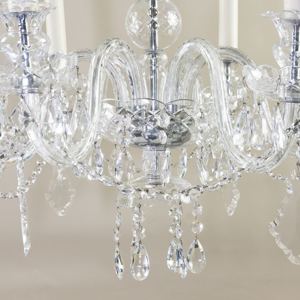 Nineteenth century style six light glass chandelier, -139285