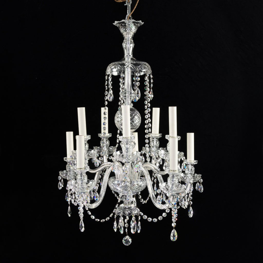 Nineteenth century style ten light glass chandelier,