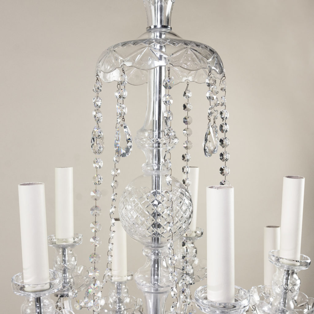 Pair of nineteenth century style ten light glass chandeliers, -138878