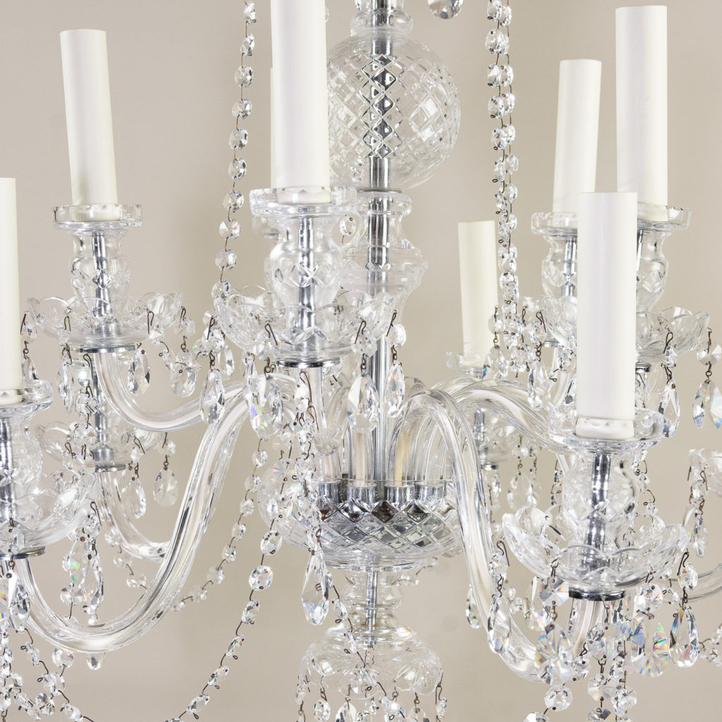 Pair of nineteenth century style ten light glass chandeliers, -138881