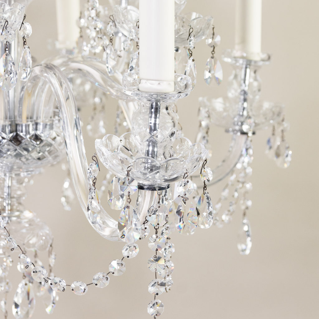 Pair of nineteenth century style ten light glass chandeliers, -138880