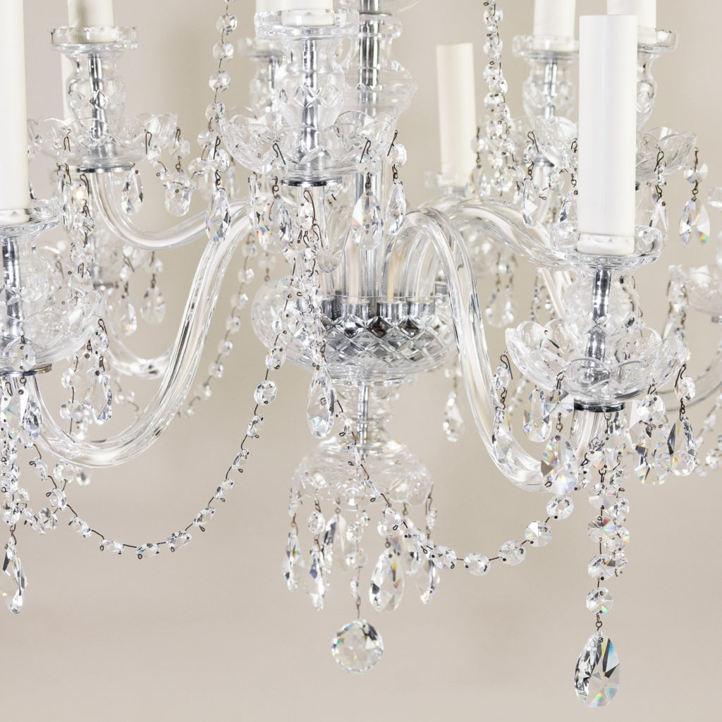 Pair of nineteenth century style ten light glass chandeliers, -138882