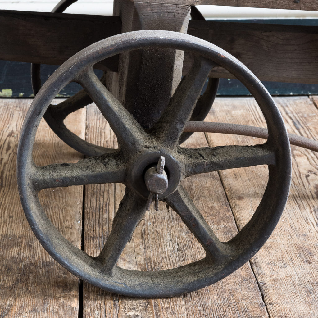 with cast iron wheels